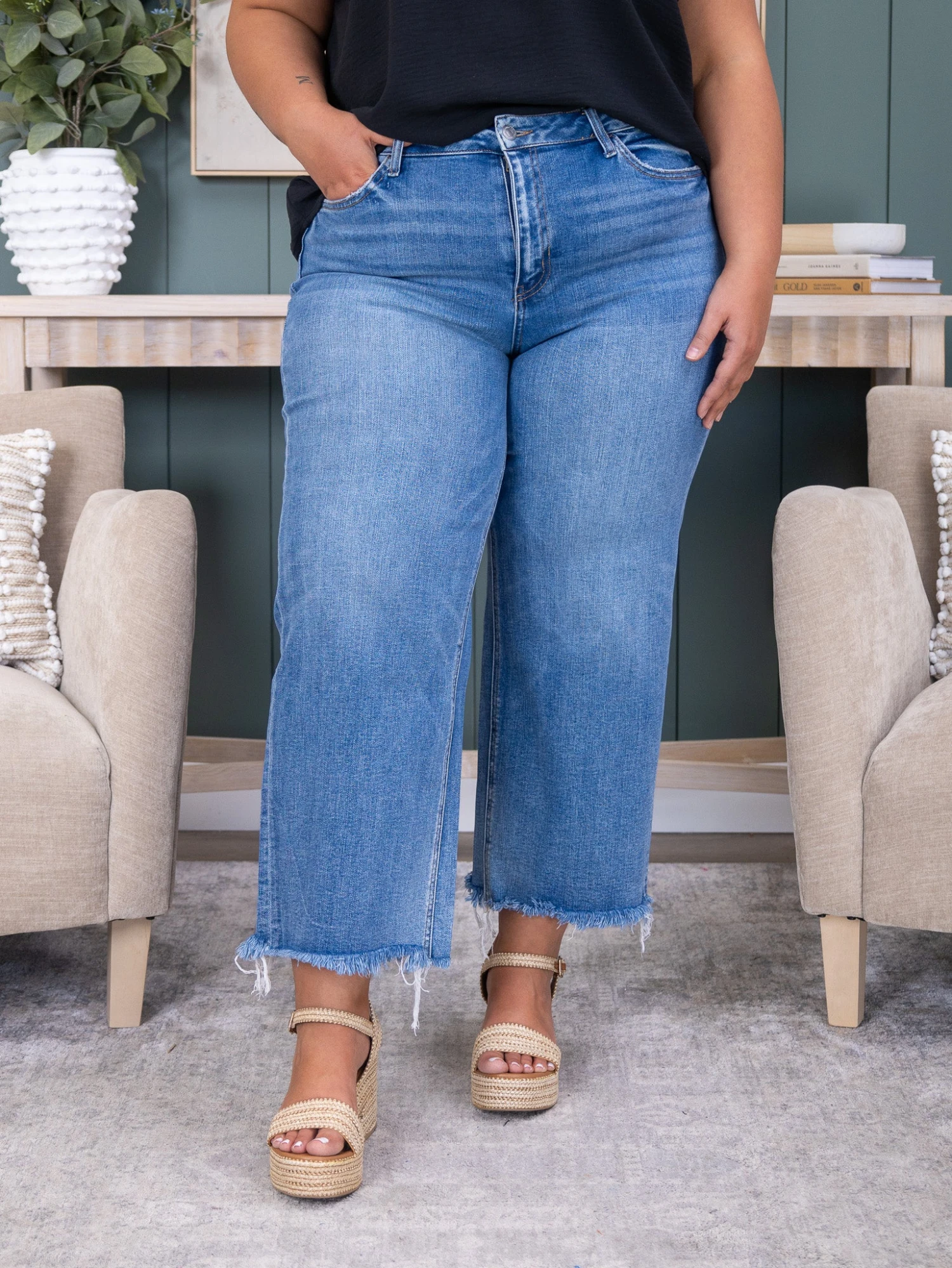 Flying Monkey High Rise Crop Wide Leg Jean | 0-15 7 Flying Monkey High Rise Crop Wide Leg Jean | 0-15 - Image 7