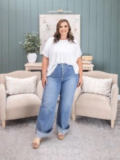 Risen High Rise Patch Pocket Ankle Wide Cuffed Jeans | 0-3XL -Women Clothing Shop 92625ca6cc33f184a760dd90a5b68c13