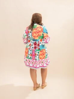 Half Sleeve Notched Neck Printed Mini Dress | S-XL -Women Clothing Shop 927649ebbbcb70f11e8e97c631ee0f1d