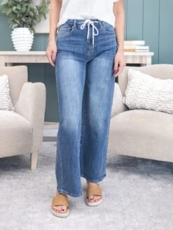 Saige Denim High Rise Semi Flare Straight Jean W/ Drawstring | 0-15 -Women Clothing Shop 930cb733da0d009130b3f46089dead95