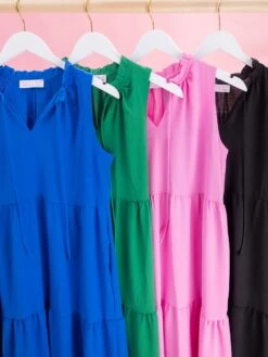 Ruffled Neckline Tiered Maxi Dress By DD Design | S - 3XL -Women Clothing Shop 93c9ffcd8b7fd64b23e8d2f2cf14eb86