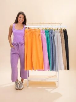 Zenana Acid Wash Fleece Palazzo Sweatpants W/ Pockets | S - 3X -Women Clothing Shop 93fb51c025703ab0dc76e0d27623a54d