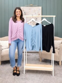 Brushed Center Cinched Top | S - 3XL *Final Sale*