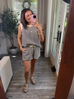 Striped Drawstring Shorts | S-L Pair W/ Sku -Women Clothing Shop 949df6d076f990894b399a1144d904d4