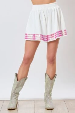 PRE-ORDER Sequin Lines Detail Shorts | S - L Set W/ Sku54768 Peach Love