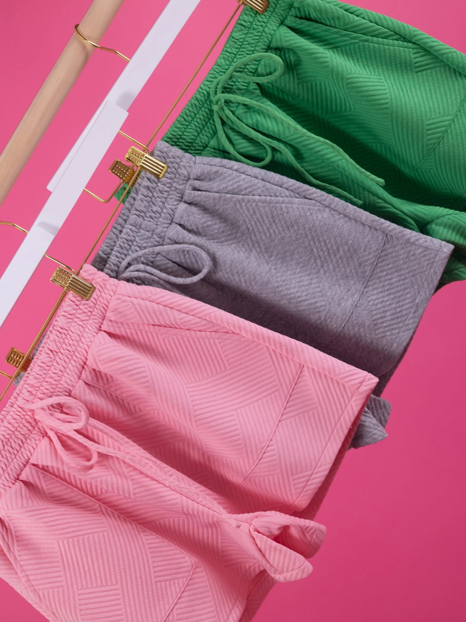 Textured Elastic Waistband Drawstring Shorts W/ Pockets | S - 3X Set W/ Sku51558 1 Textured Elastic Waistband Drawstring Shorts W/ Pockets | S - 3X Set W/ Sku51558