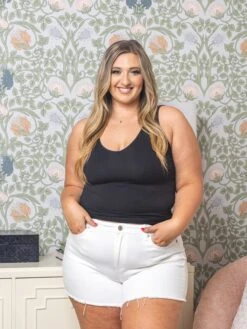 Zenana Raw Hem Denim Shorts | S-XL