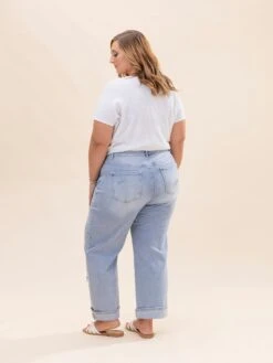 Risen High Rise Crop Barrel Jeans With Ribbon Detail | 0-3XL -Women Clothing Shop 975198a1f119c1b045adb3e56712b273