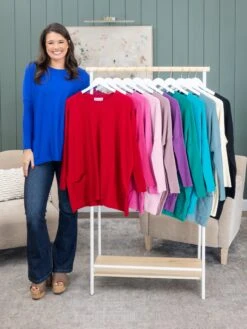 Two Pocket Viscose "Perfect Knit" Tunic Sweater By DD Design | S - 3XL