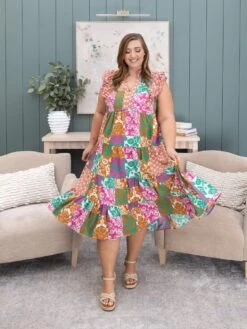 Scarf Print Midi Dress | S - L Umgee -Women Clothing Shop 97995fba6d9891145698697b9070350a