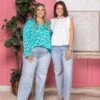 Risen High Rise Wide Leg Button Up Jeans | 0-3X