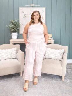 Jacquard Stripe Cropped Pant | S-3X -Women Clothing Shop 98151c5ad3e0b71c284dcafeaba5ab30