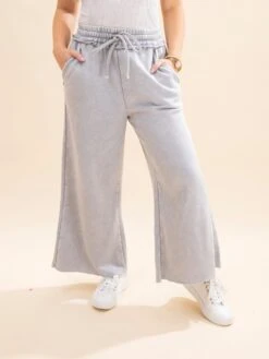 Zenana Acid Wash Fleece Palazzo Sweatpants W/ Pockets | S - 3X -Women Clothing Shop 9869535bbd3351ba8c62f43900e44c2c