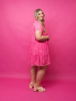 Zenana Washed Linen Raw Edge V-Neck Dress | S/M - L/XL -Women Clothing Shop 99c28cff998ea0485c301edd7bf7ec31