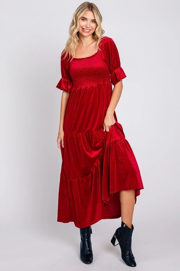 Velvet Tiered Dress | S - 3XL 1 Velvet Tiered Dress | S - 3XL