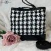Houndstooth Bucket Bag