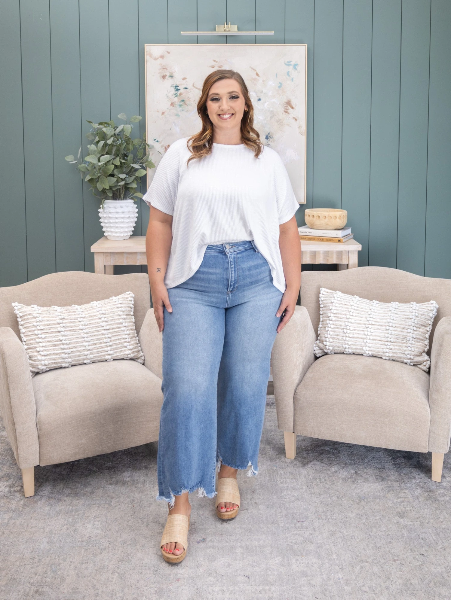 Risen High Rise Crop Wide Stem Hem Jeans | 0-15 1 Risen High Rise Crop Wide Stem Hem Jeans | 0-15