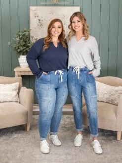 Judy Blue High Waist Cuffed Cargo Jogger Jean | 0-24