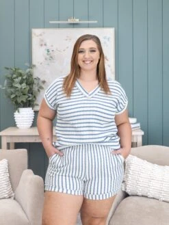 Stripe Shorts With Pockets | S - 3X Pair W/ Sku59513 -Women Clothing Shop 9b2a3c601ea7fd846ddb83d12d45d948