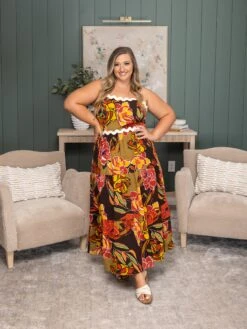 Floral Print Tiered Midi Dress | S - 3XL