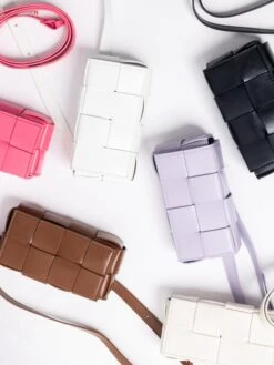 Zenana Vegan Leather Woven Crossbody Waist Bag