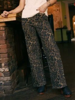 Judy Blue High Waist Retro Wide Leopard Print Pant | 0-24