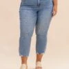 Judy Blue Mid Rise Vintage Wash Destroy Hem Kick Flare Jean | 0-24