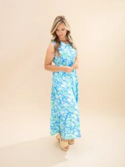 Floral Print V Neck Tie Waist Sleeveless Midi Dress | S-XL -Women Clothing Shop 9d44035a6b1c1a85462f0100de0277f5