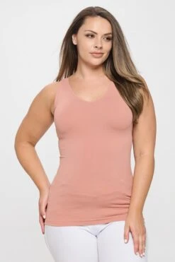 V-Neck Or U-Neck Reversible Seamless Tank | Reg - Plus Yelete -Women Clothing Shop 9e6a7961de4dda5b8b5ac58265b03cfb