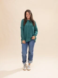 Zenana Luxe Hacci Oversized Exposed Seam Drop Shoulder Sweater | S/M - 3X -Women Clothing Shop 9eb6da7a6ce0eb0be4841f3bac6dadef