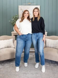 Judy Blue Vintage Wash Thermal Straight Jeans | 0 - 24