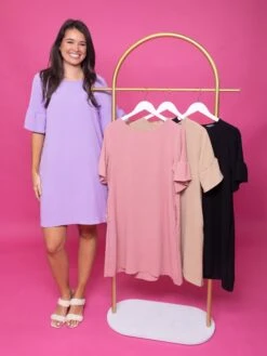 Airflow Round Neck Mini Dress W/ Keyhole Back | S - 3X