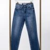 Mica Denim Super High Rise Straight Leg Jeans W/ Raw Hem | 0-15