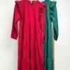 Round Neck Tiered Long Sleeve Maxi Dress W/ Ruffles | S-L