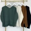 Drop Shoulder Sweater W/ Side Slits & Front Seam | S - L