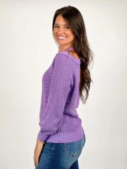 Cold Shoulder Ribbed Knit Sweater W/ Long Bubble Sleeves | S - 2XL -Women Clothing Shop Dl84eEf5SvxUsEfRQ6IHQl7ewoeSPWM1vos640C1