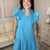 Tiered Ruffle Sleeves Mini Dress W/ Pockets | S - XL
