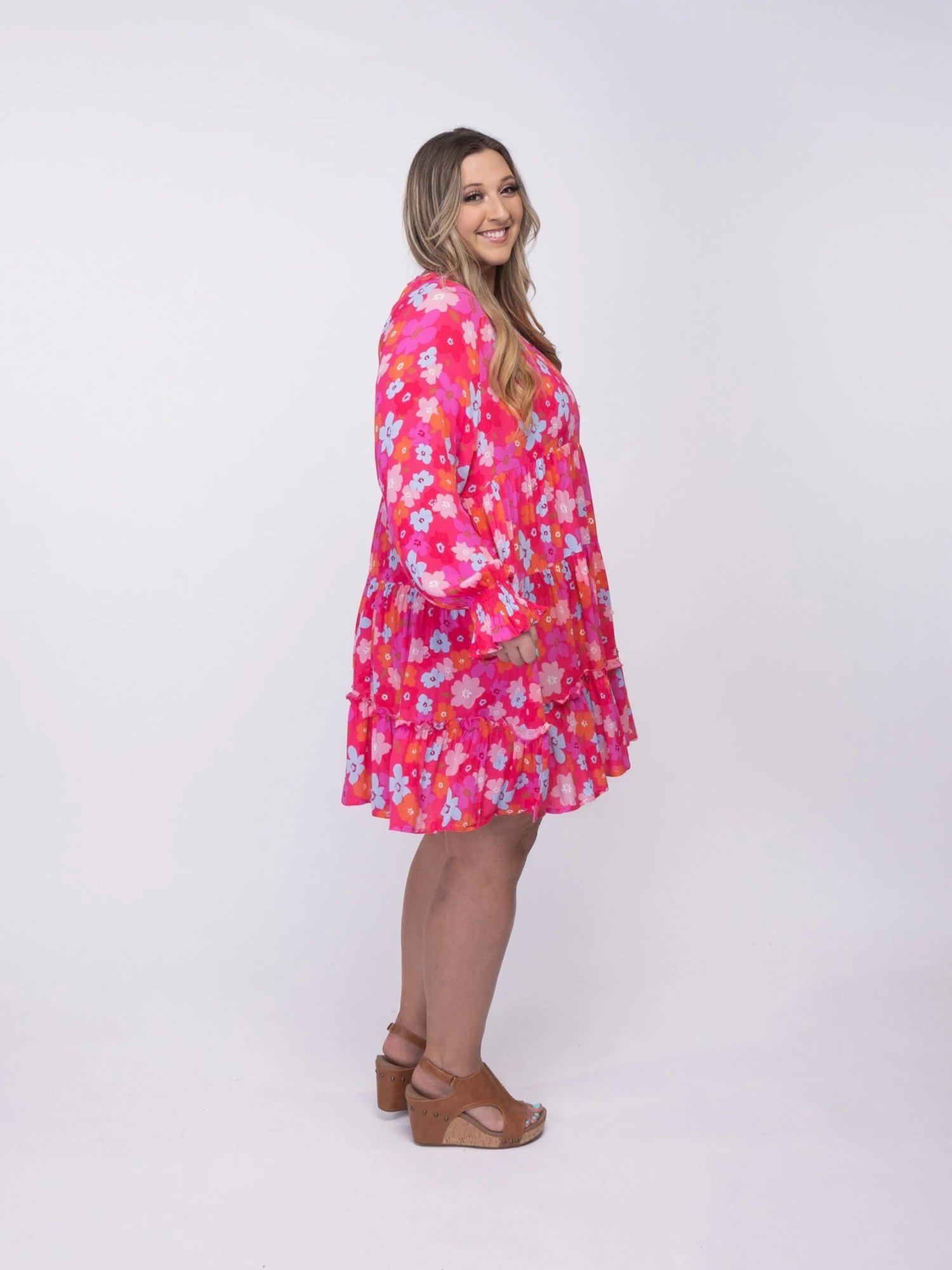 Round Neck Floral Babydoll Dress | S - XL 4 Round Neck Floral Babydoll Dress | S - XL - Image 4