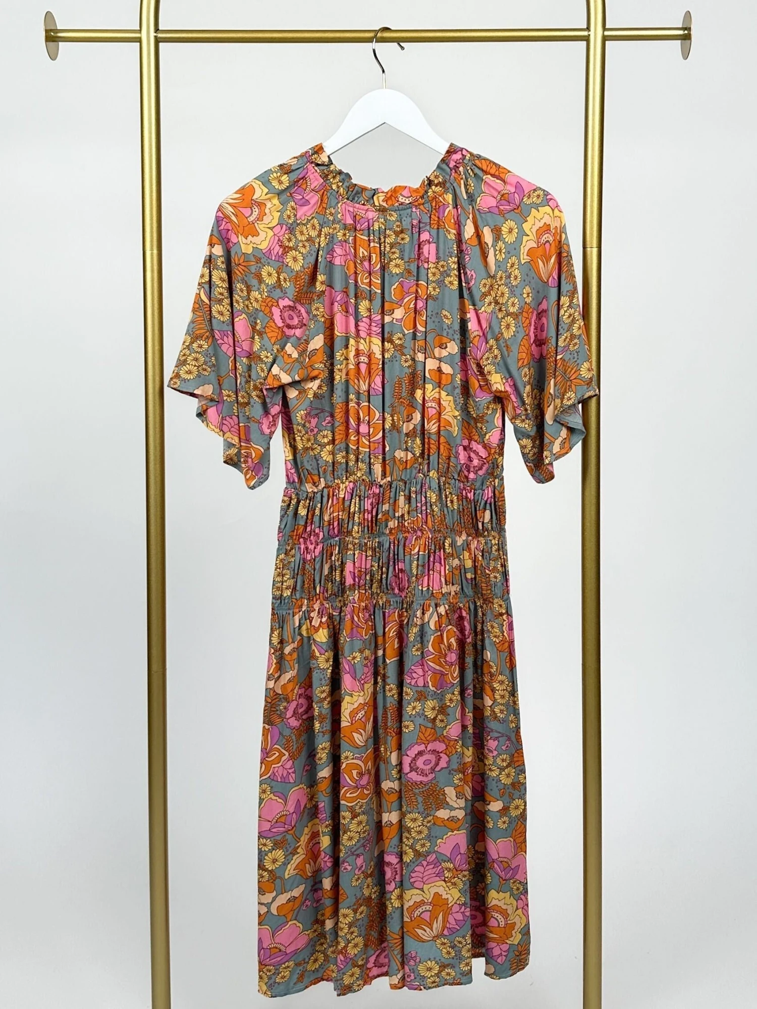 Boho Short Wide Sleeve Smocked Waist Flare Dress | S - XL 2 Boho Short Wide Sleeve Smocked Waist Flare Dress | S - XL - Image 2