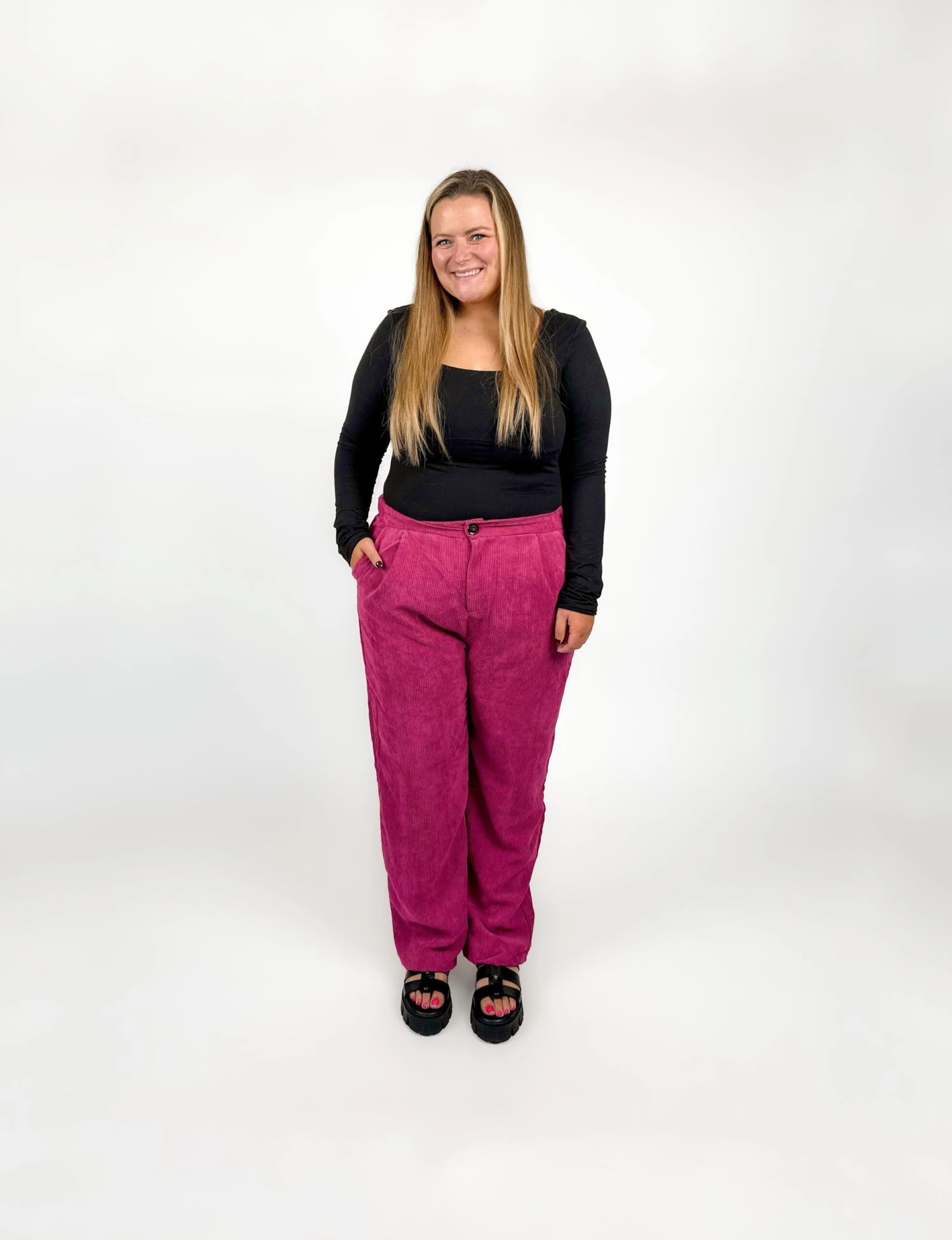 Zenana High Rise Corduroy Pants W/ Pockets| S-3X 2 Zenana High Rise Corduroy Pants W/ Pockets| S-3X - Image 2