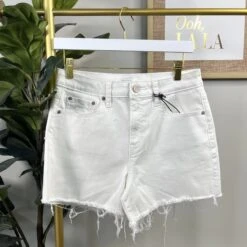 Raw Hem White Denim Shorts | S-XL *Final Sale*