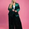 High Waisted Wide Leg Velvet Pants | S - 3XL SET W/ Sku48540