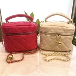 Quilted Cylinder Crossbody Bag