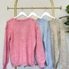Melange Knitted Round Neck Sweater | S - L