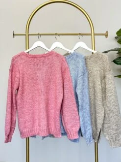 Melange Knitted Round Neck Sweater | S - L