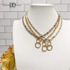 Beaded Double Ring Necklace *Final Sale*