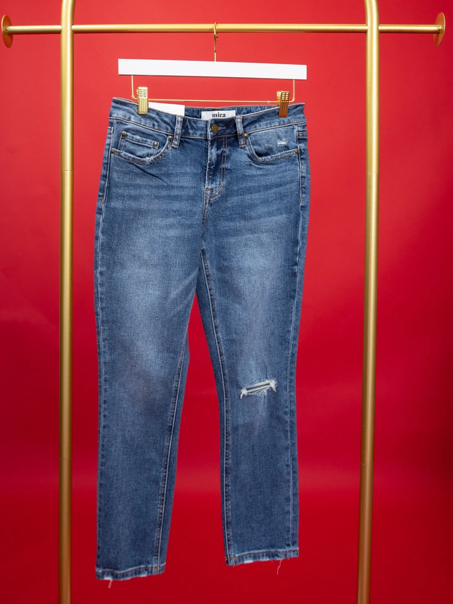 Mid-Rise Slim Fit Crop Jeans W/ Distressing | 0 - 15 1 Mid-Rise Slim Fit Crop Jeans W/ Distressing | 0 - 15