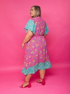 Mock Neck Floral Colorblock Short Sleeve Midi Dress | S - 3XL -Women Clothing Shop LA3iJnQ7yE0UULY2MLdoX8KBEyUka4hij8BGCVtO