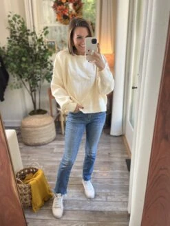 Relaxed Crop Sweater W/ Side Slits | S - L