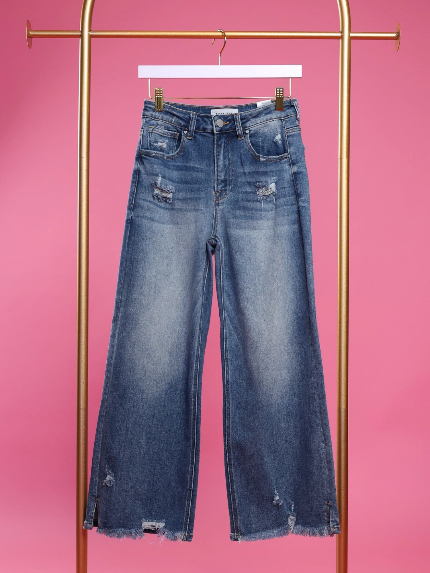 Risen High Rise Side Slit Fray Hem Wide Leg Jeans | 0-3X 1 Risen High Rise Side Slit Fray Hem Wide Leg Jeans | 0-3X